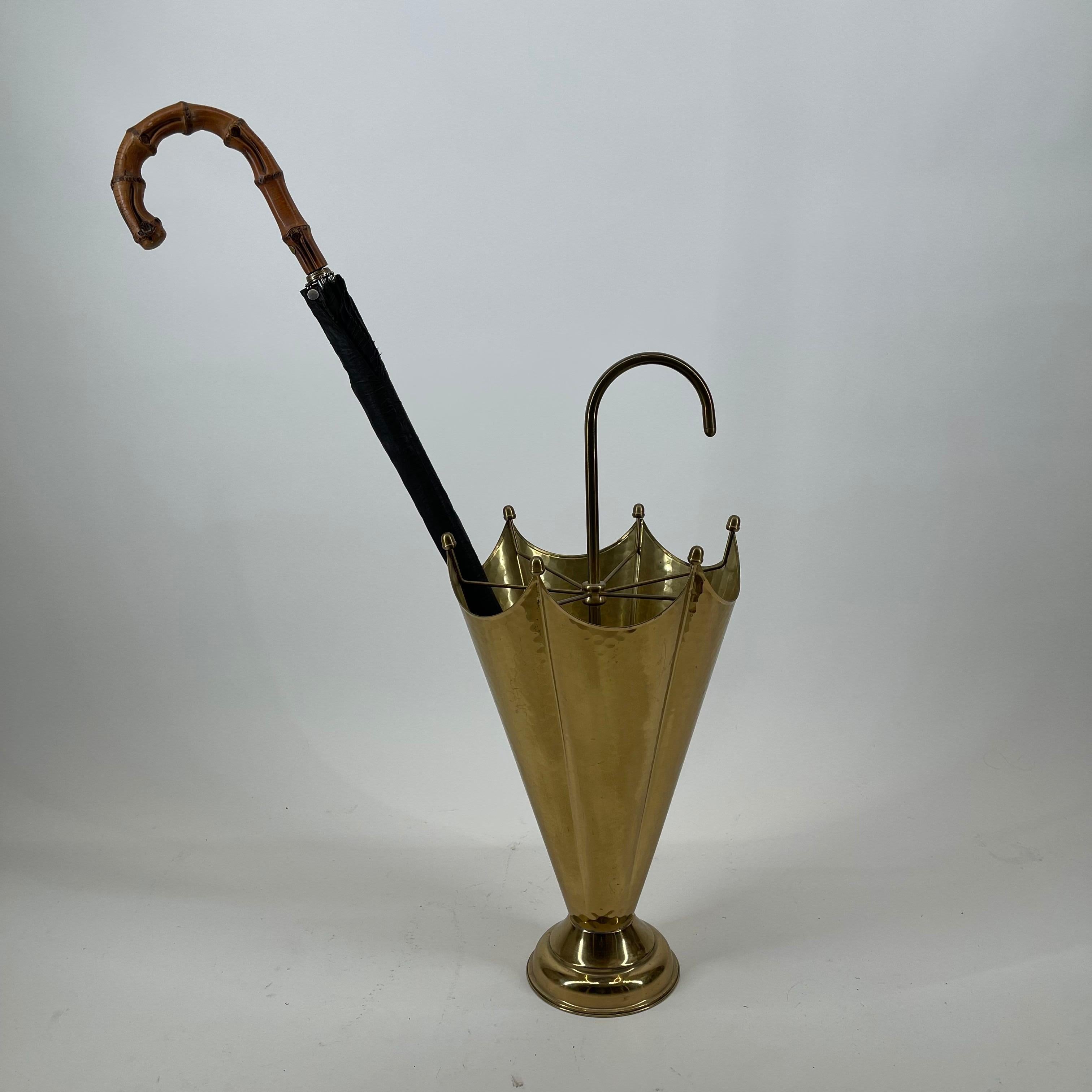 Italian Modernist Statement Umbrella Stand Brass, Italy, 1950s For Sale