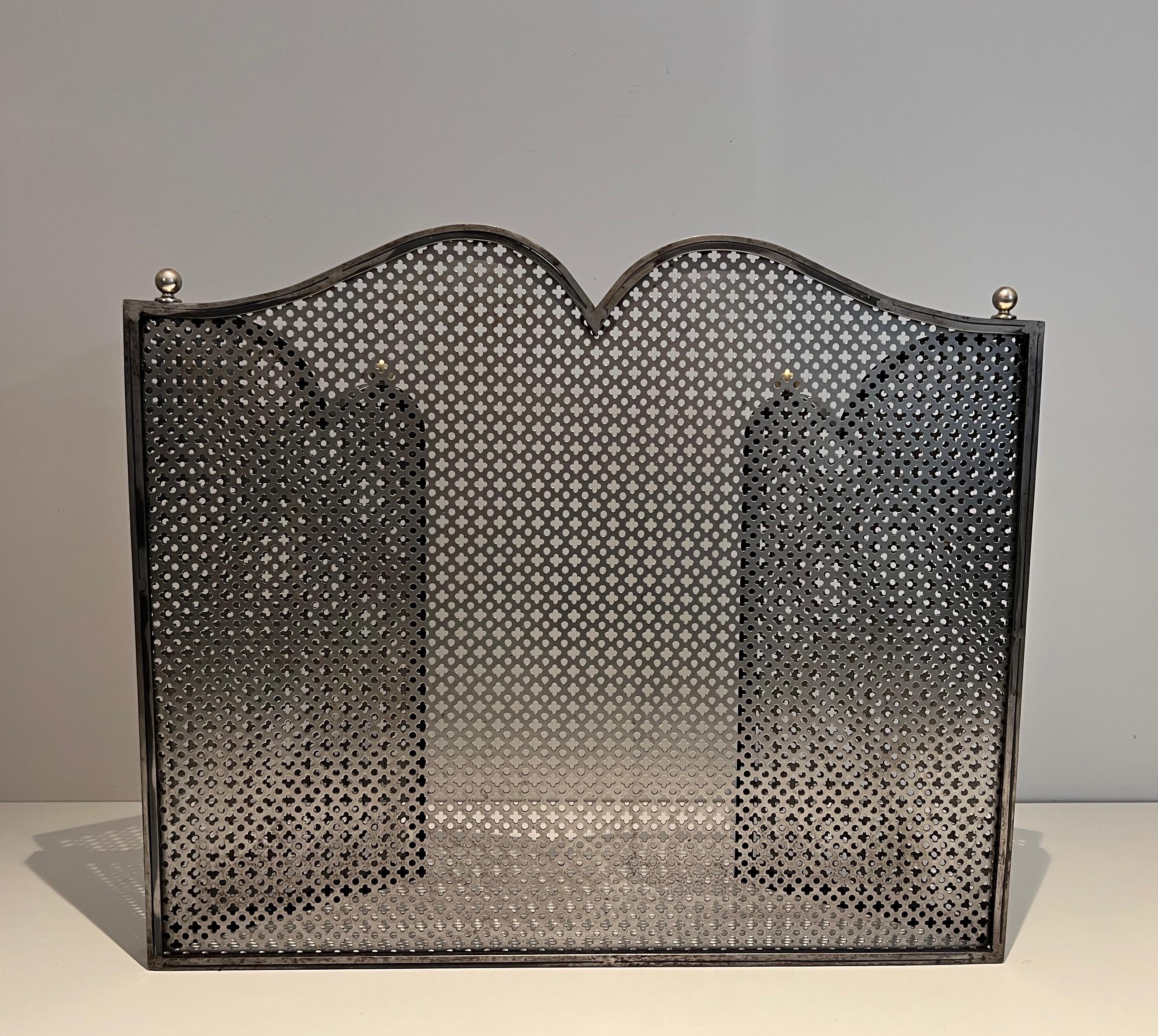Pare-feu moderniste en acier et laiton en vente 11