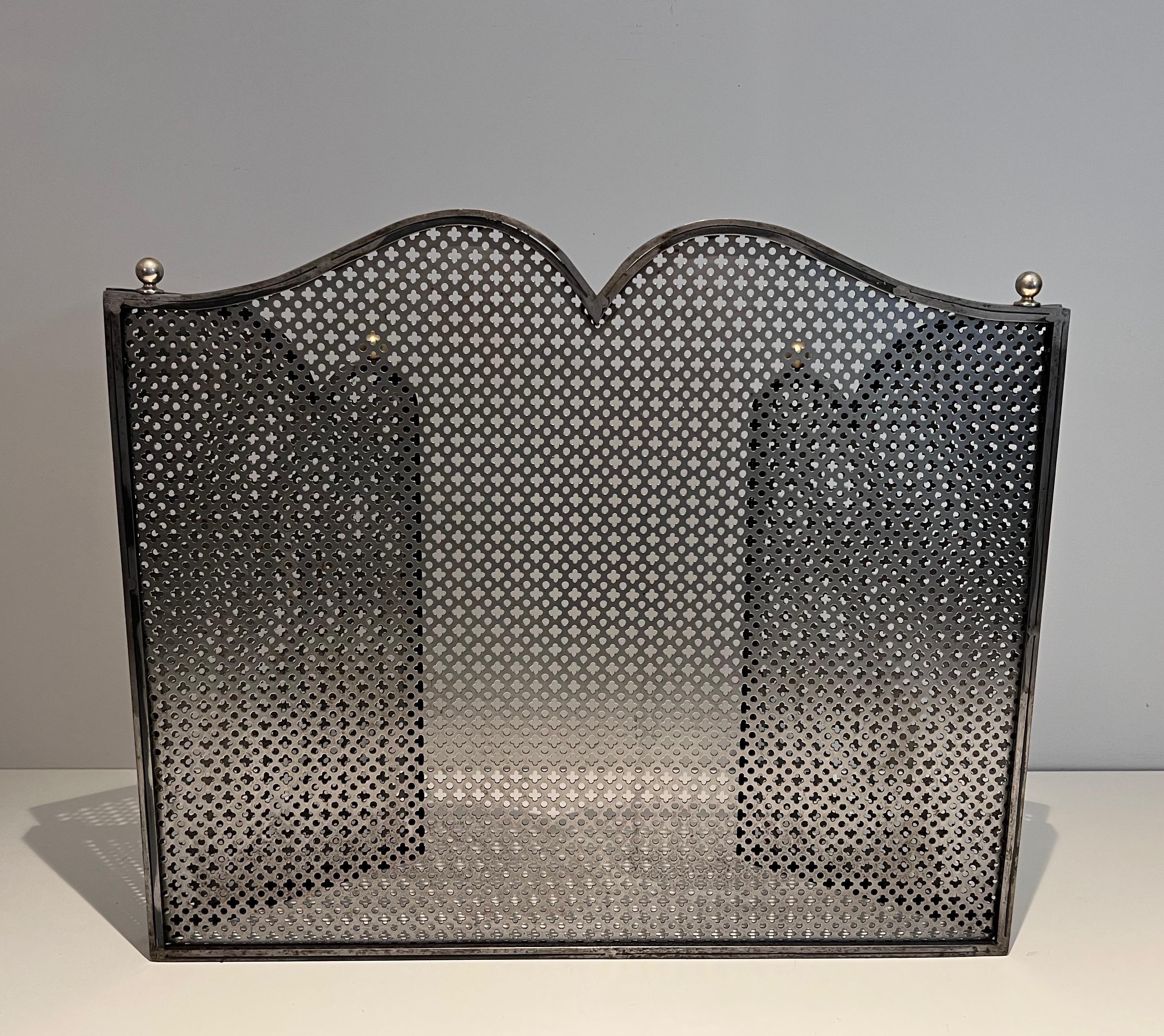 Modernist Steel and Brass Fireplace Screen For Sale 13