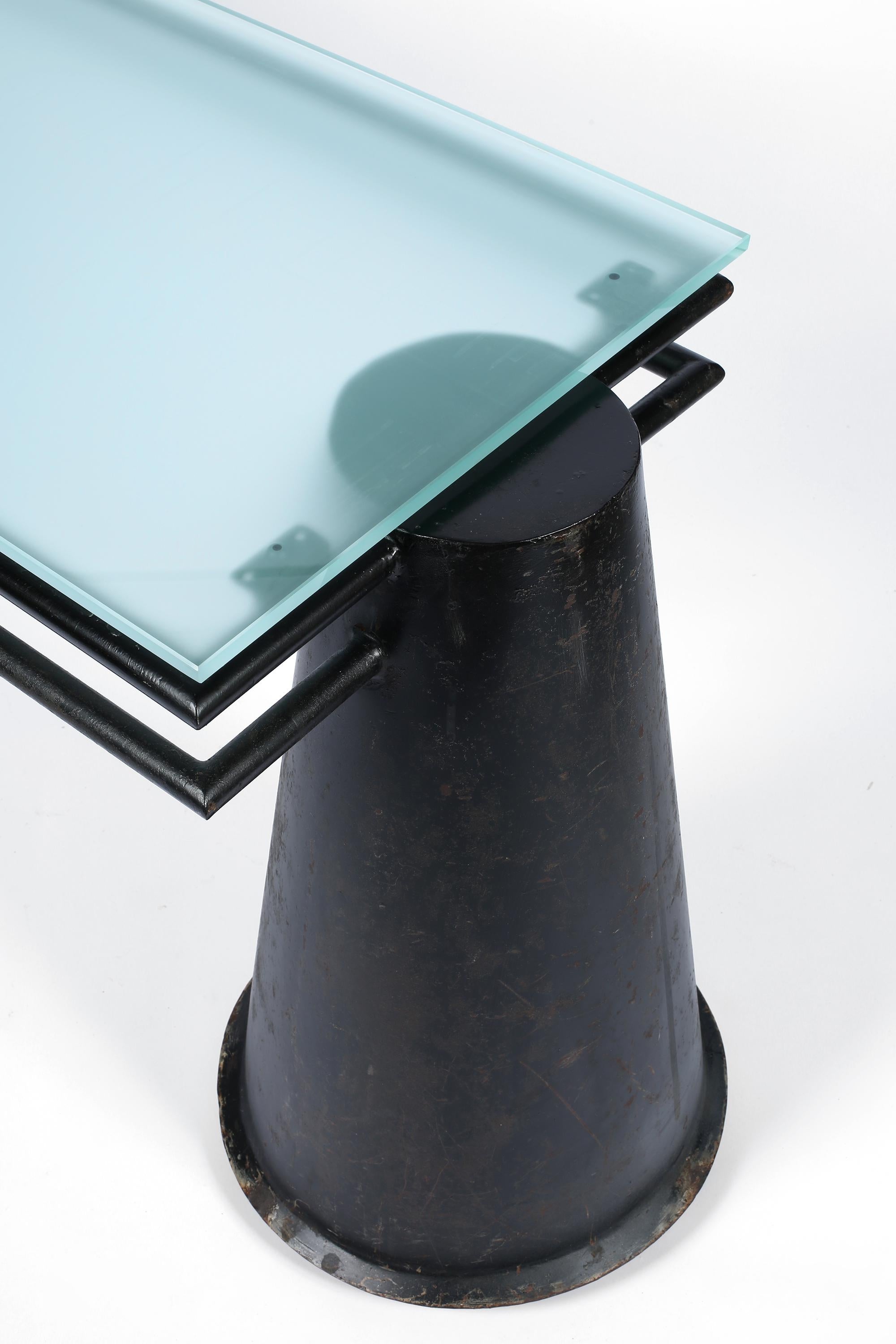 Modernist Steel and Glass Desk, French Early-Mid 20th Century For Sale 7