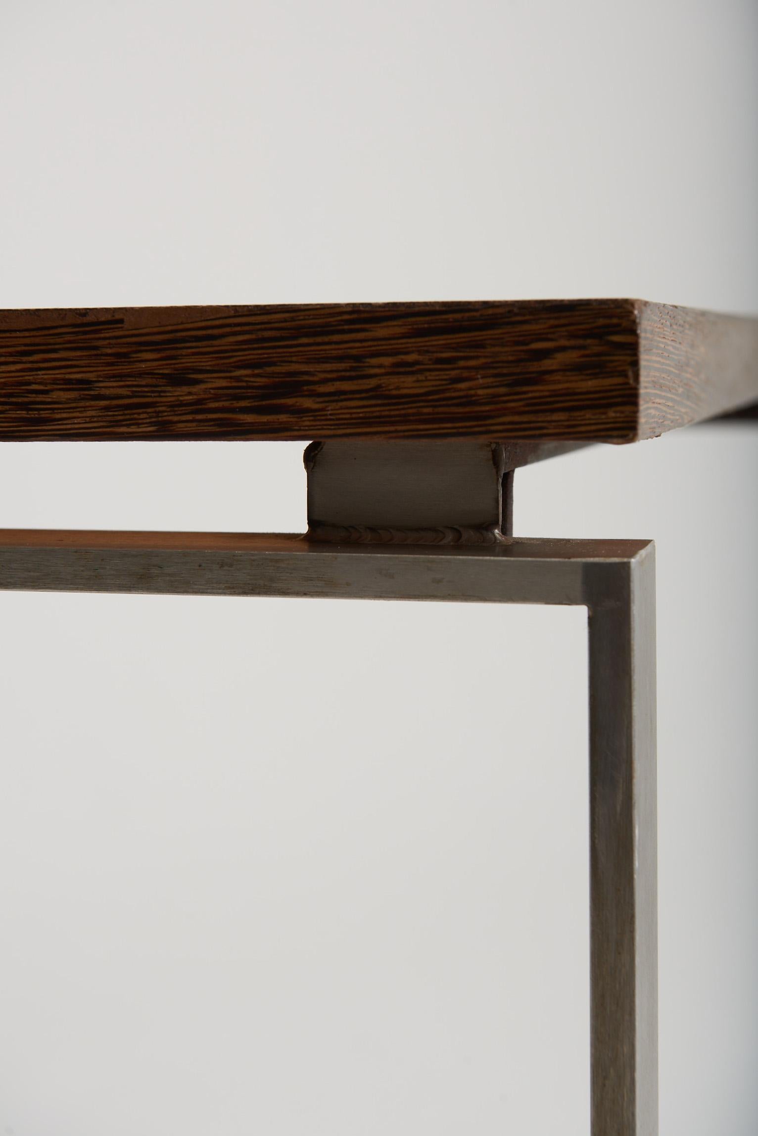 Modernist Steel and Palmwood Console Table 7