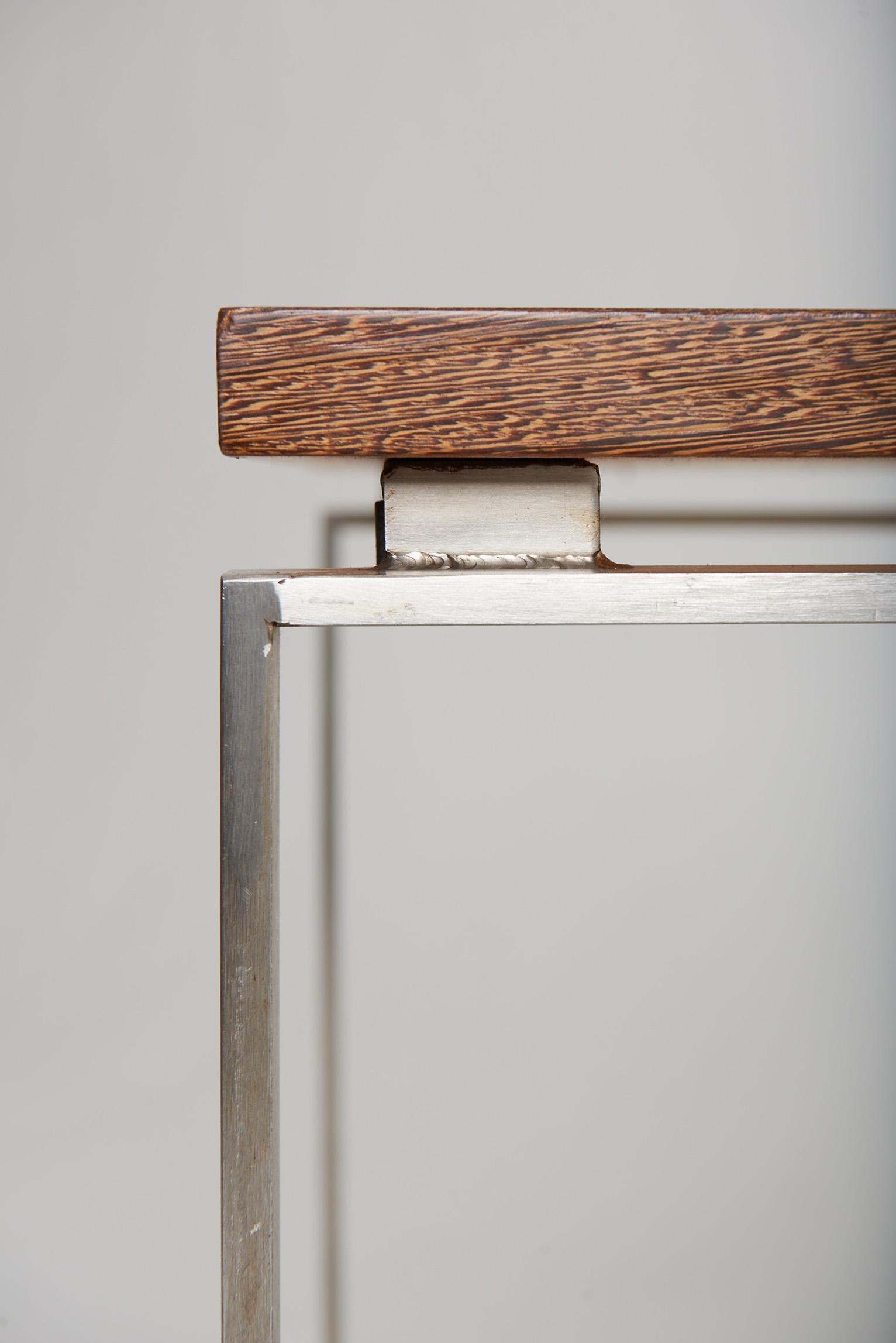 Modernist Steel and Palmwood Console Table 8