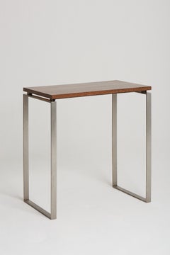 Modernist Steel and Palmwood Console Table