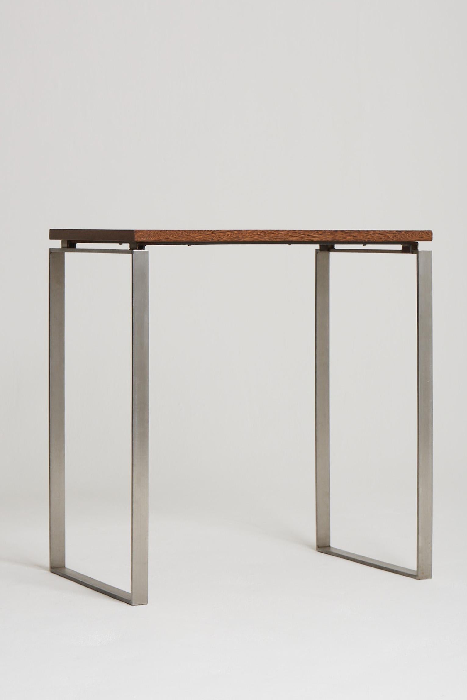 Modernist Steel and Palmwood Console Table In Good Condition In London, GB