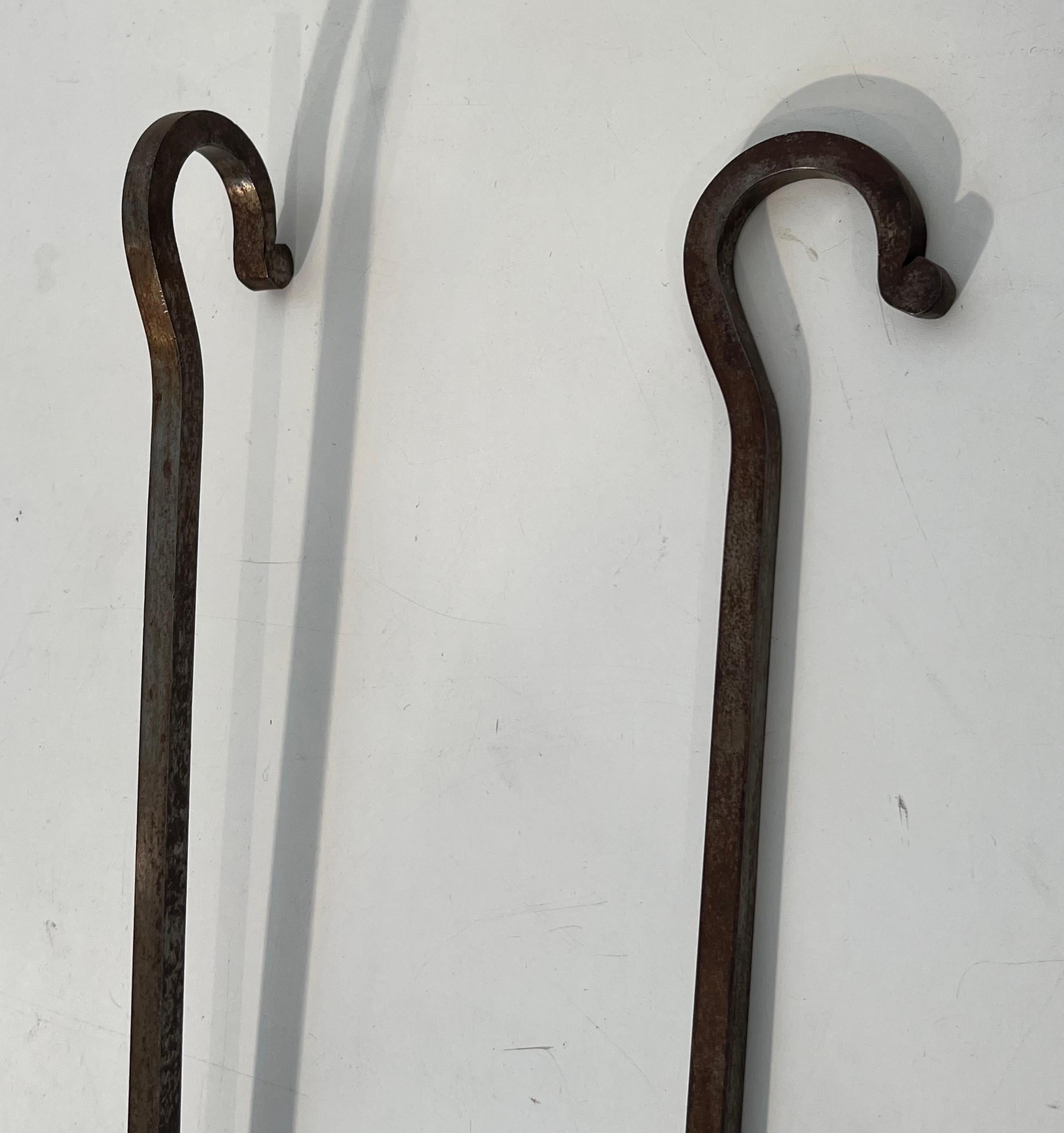 Modernist Steel Fireplace Tools on Stand For Sale 7