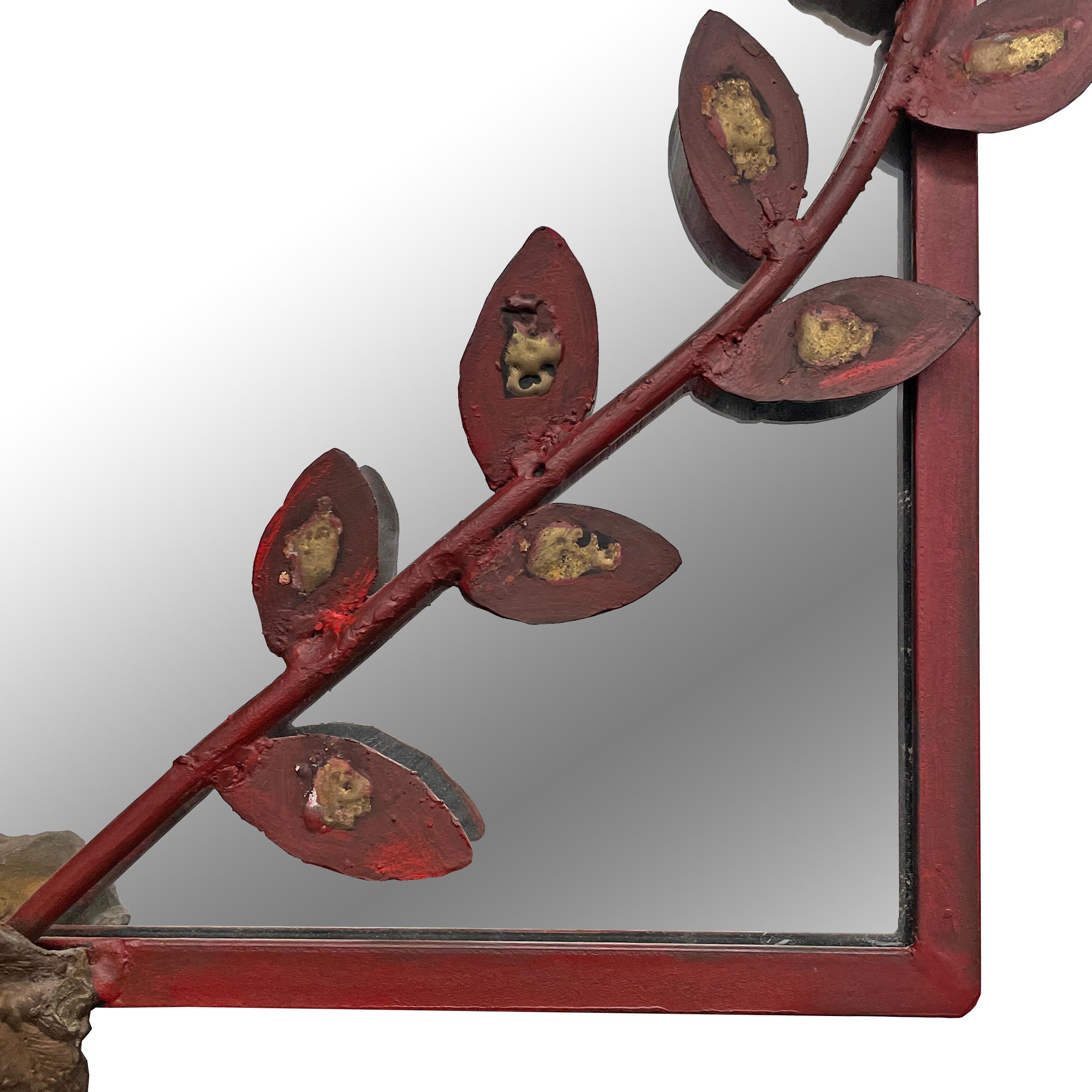 Stahlrahmen-Spiegel im modernistischen Stil (Bronze) im Angebot