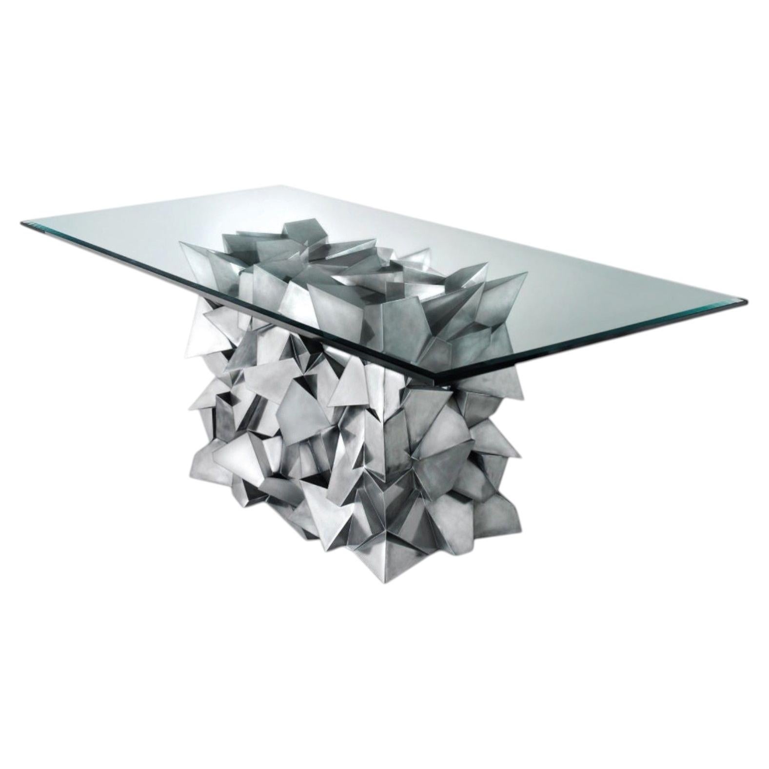 Modernist, Steel, Geometric Dining Table Base, USA, 21st c.