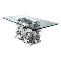 Modernist, Steel, Geometric Dining Table Base, USA, 21st c.