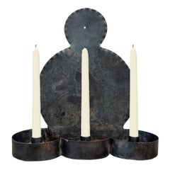 Modernist Steel Three-Candle Sconce
