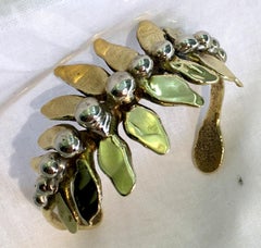 Modernist Sterling Brass Cuff Bracelet by Stephen Burr