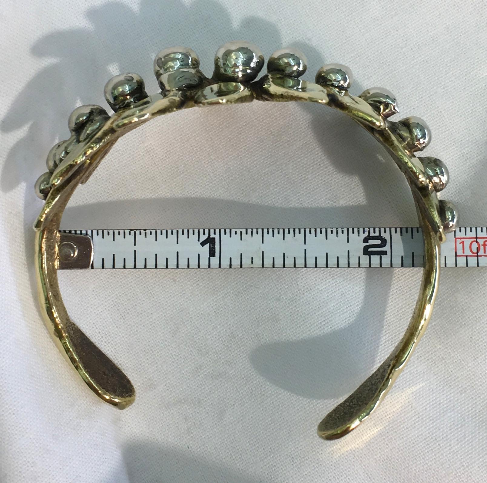 20th Century Modernist Sterling Brass Cuff Bracelet by Stephen Burr For Sale