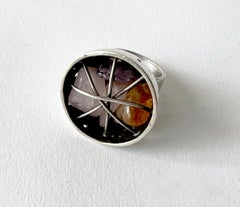 Modernist Sterling Silver and Quartz Handmade Studio Ring