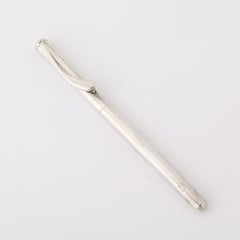 Modernist Sterling Silver Ballpoint Pen w/ Sculptural Clip signed Tiffany & Co.