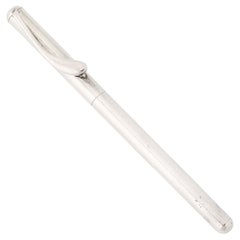Modernist Sterling Silver Ballpoint Pen w/ Sculptural Clip signed Tiffany & Co.