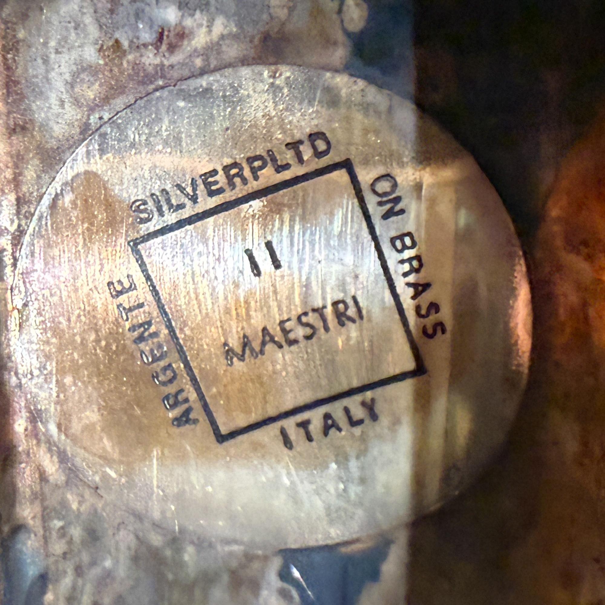 Modernist Sterling Silber & Schwarz Melamin Serviertablett Italien Argente im Angebot 3