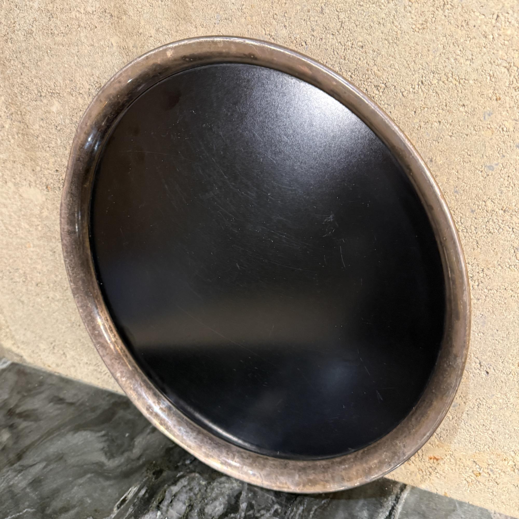 Modernist Sterling Silber & Schwarz Melamin Serviertablett Italien Argente (Italienisch) im Angebot