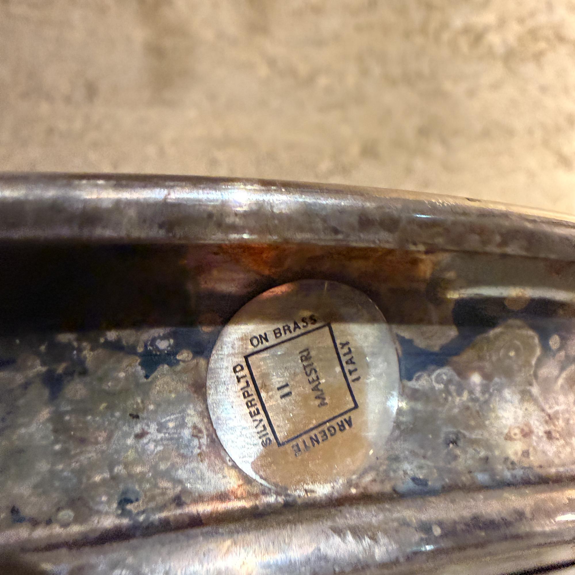 Modernist Sterling Silber & Schwarz Melamin Serviertablett Italien Argente im Angebot 2