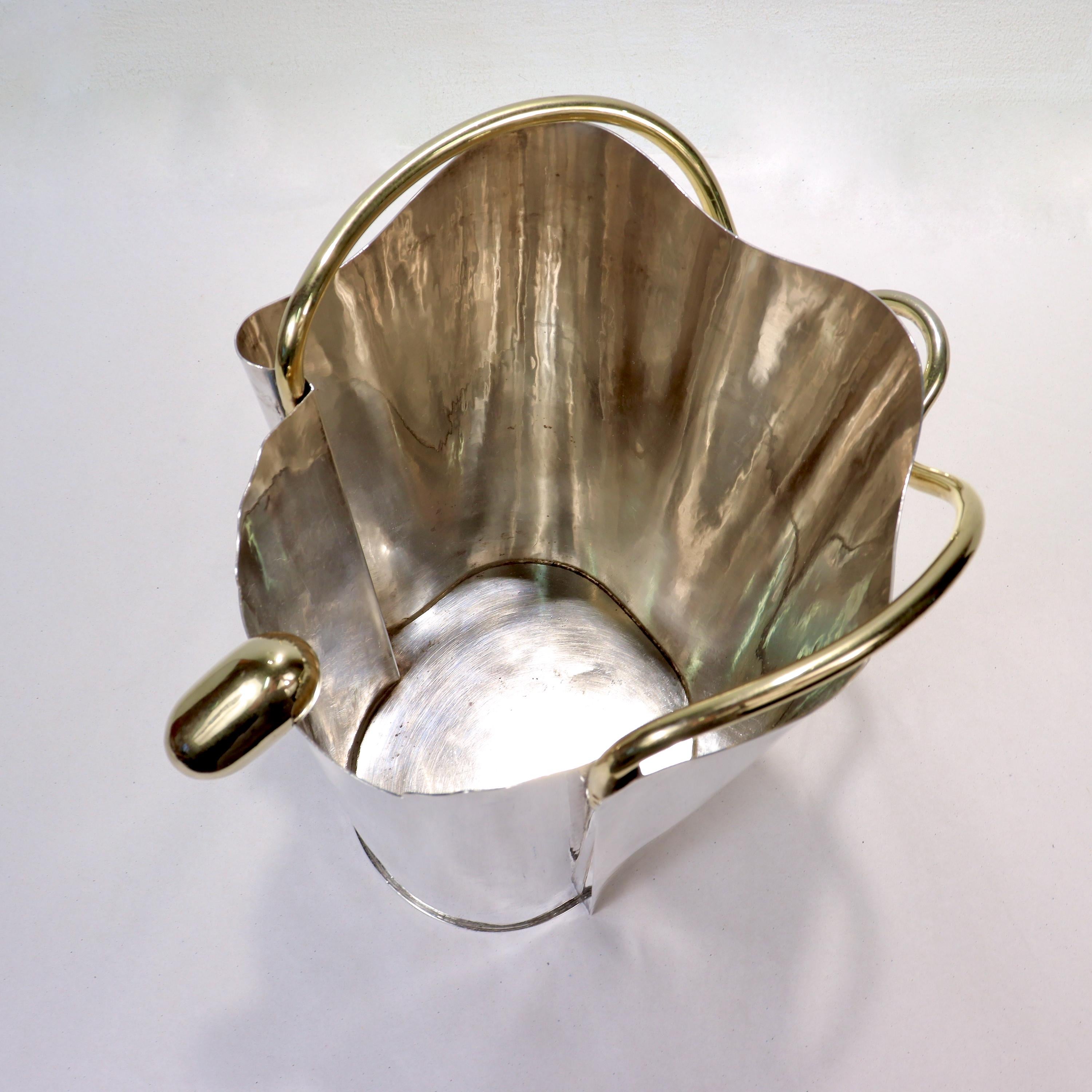 Modernist Sterling Silver Champagne / Ice Bucket by Borek Sipek for Cleto Munari For Sale 5