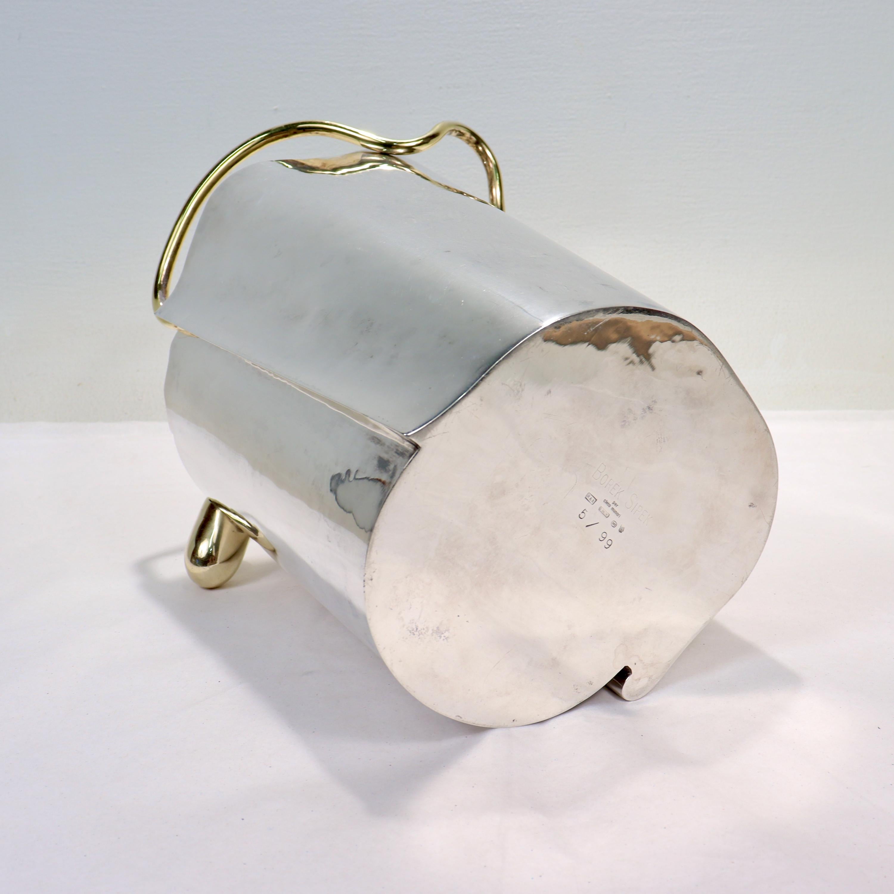 Modernist Sterling Silver Champagne / Ice Bucket by Borek Sipek for Cleto Munari For Sale 6