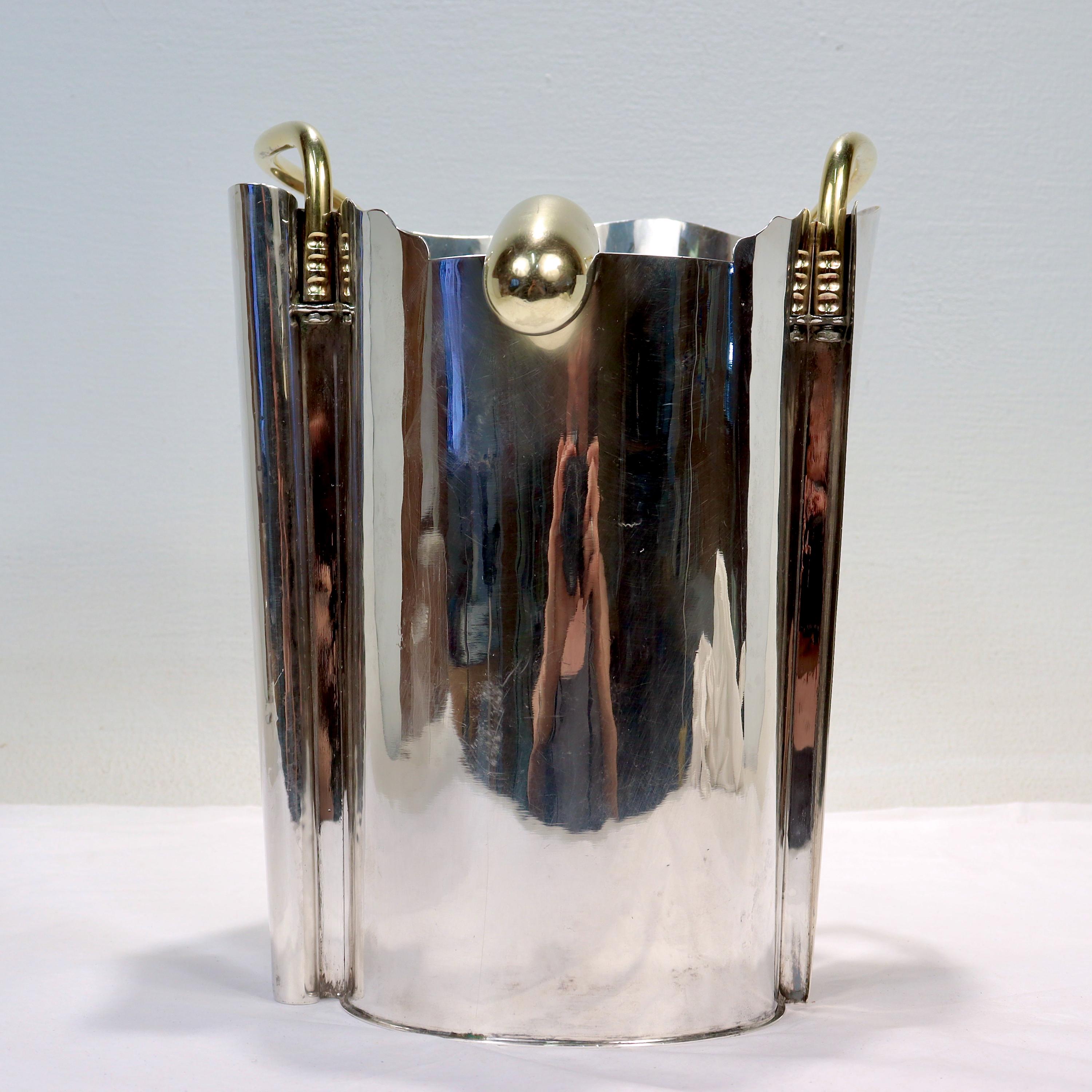 Modernist Sterling Silver Champagne / Ice Bucket by Borek Sipek for Cleto Munari In Good Condition For Sale In Philadelphia, PA