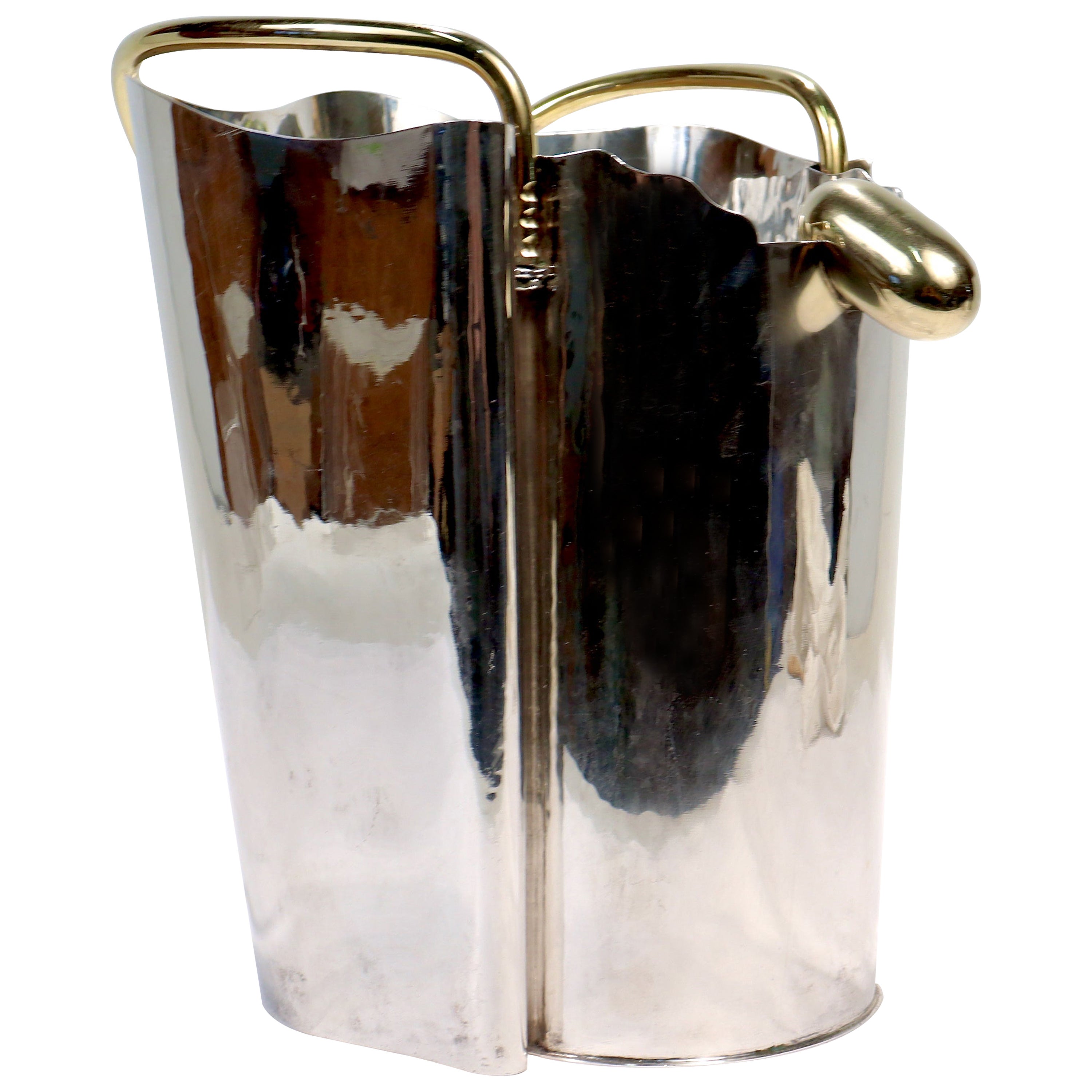Modernistischer Champagner-/Eiskübel aus Sterlingsilber von Borek Sipek für Cleto Munari im Angebot