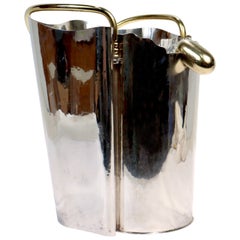 Secchiello per champagne/ghiaccio modernista in argento sterling di Borek Sipek per Cleto Munari