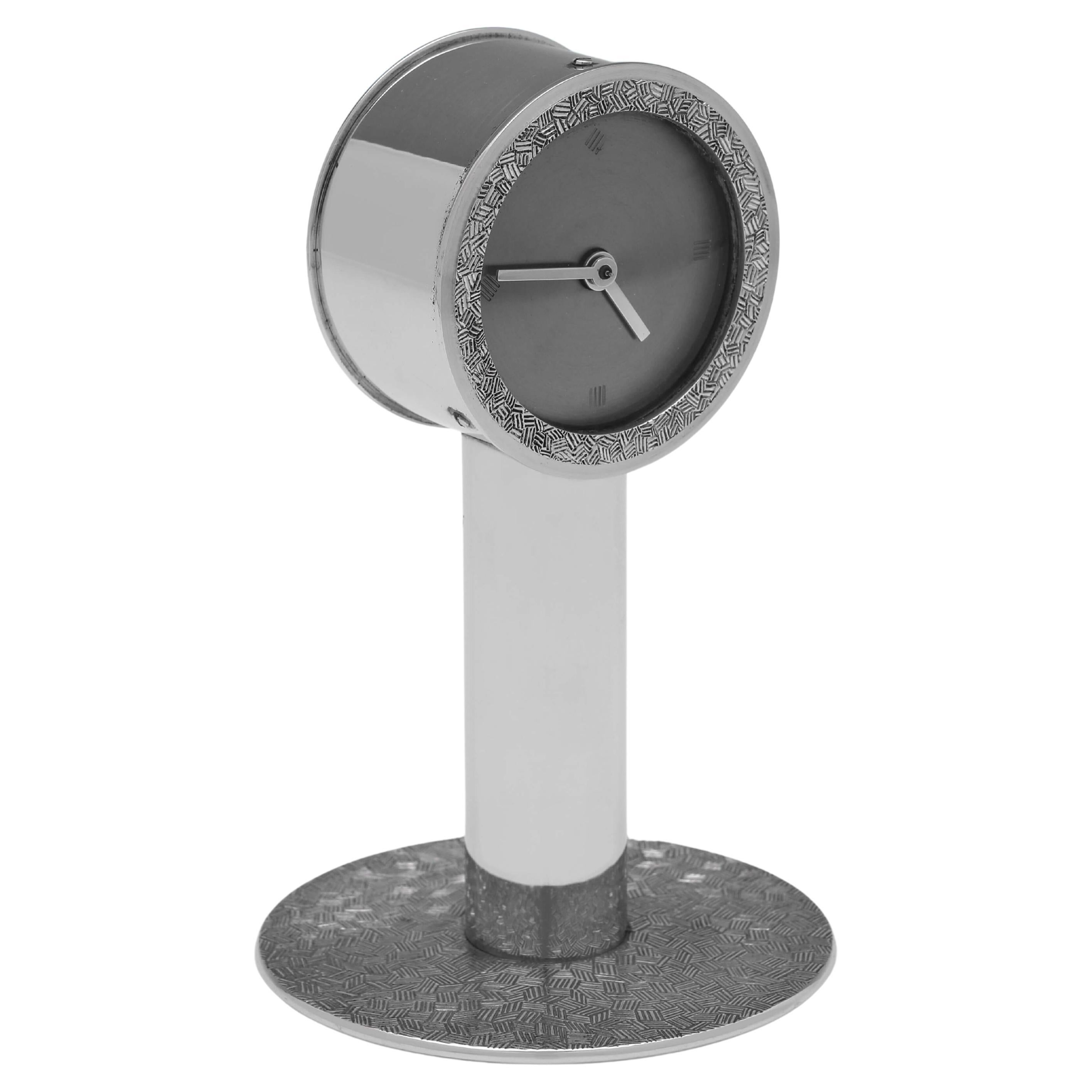 Modernist Sterling Silver Clock - Simon Benney - London 2006 For Sale
