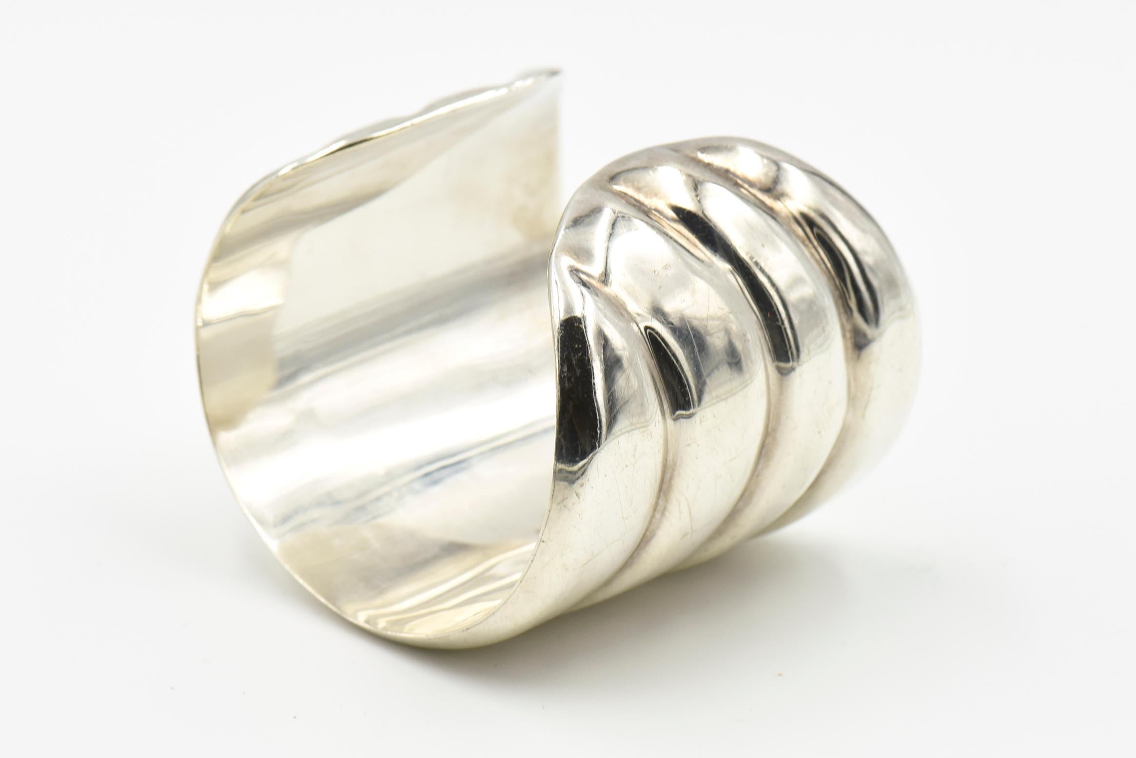 Modernist Sterling Silver Cuff Bracelet 1