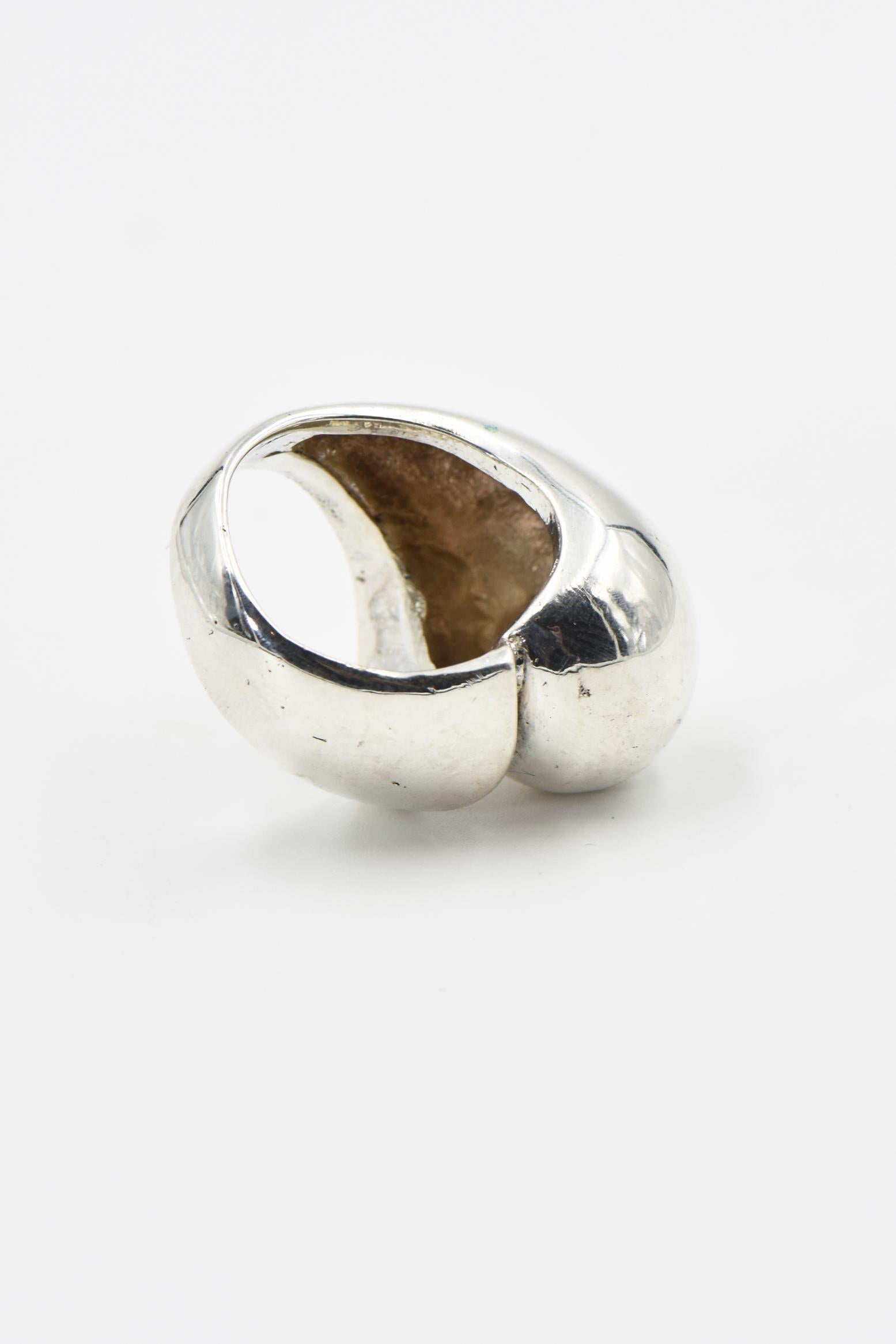Modernist Sterling Silver Dome Ring 1