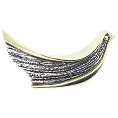 Vintage Modernist Sterling Silver Dove Brooch by Nurit and Shoshanna Bar-On 