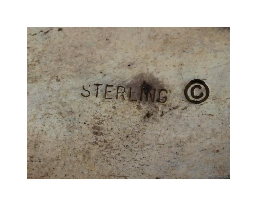 Modernist Sterling Silver Granite Stone Brooch For Sale 2
