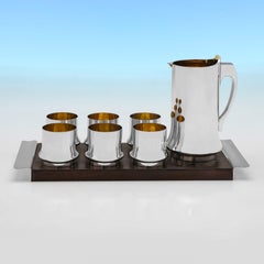 Modernist sterling silver jug and beaker set by Kilkenny Design Workshops 1970's