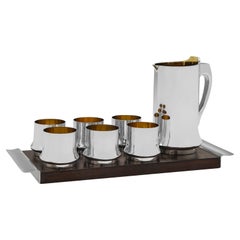 Modernist sterling silver jug and beaker set by Kilkenny Design Workshops 1970's