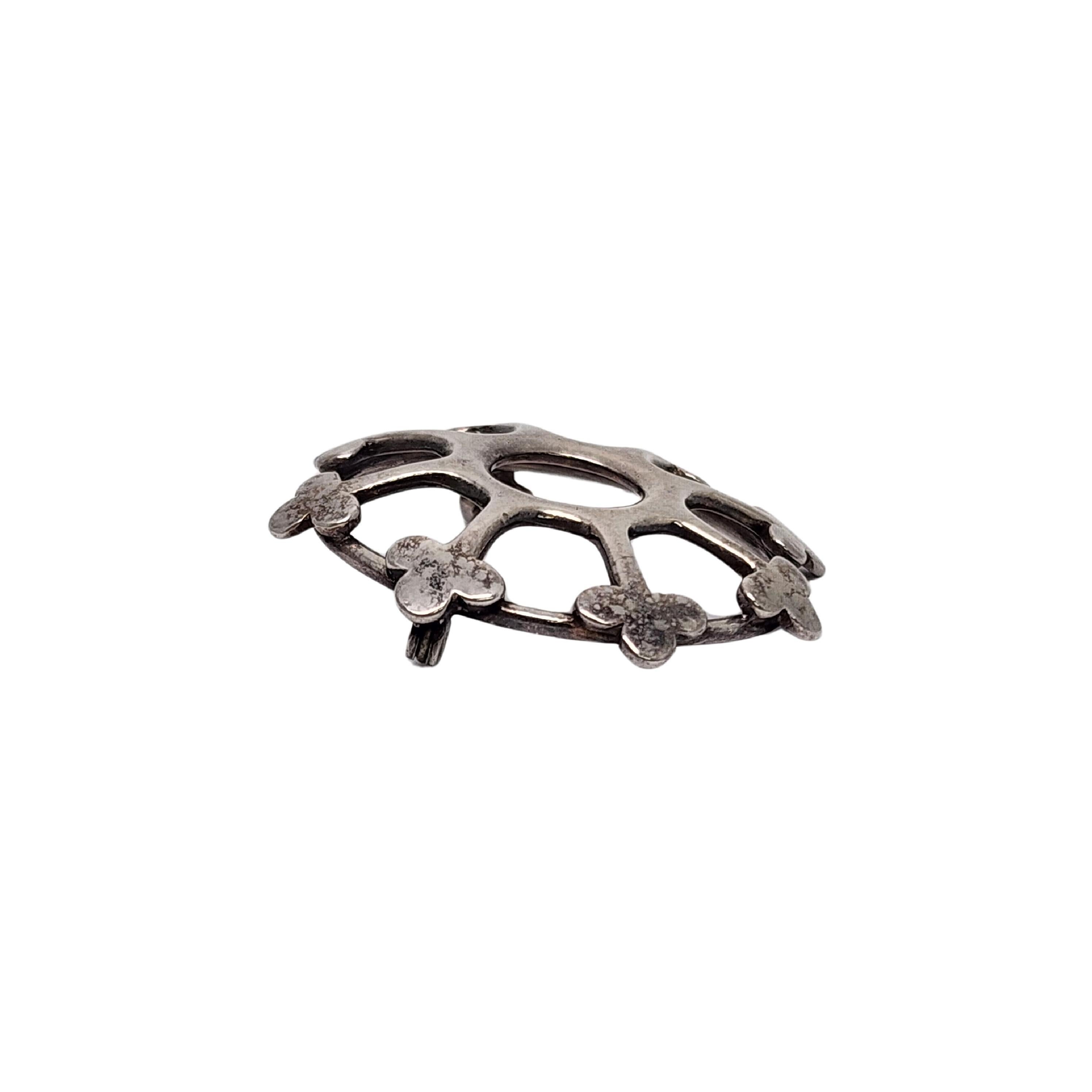 Modernistische Kristi Karasjok Norwegen Modernistische runde Anstecknadel/Brosche aus Sterlingsilber #17364 (Moderne) im Angebot