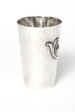 Modernist Sterling Silver Mint Julep Cup with Leaf by Janiyé Miyé Matsukat