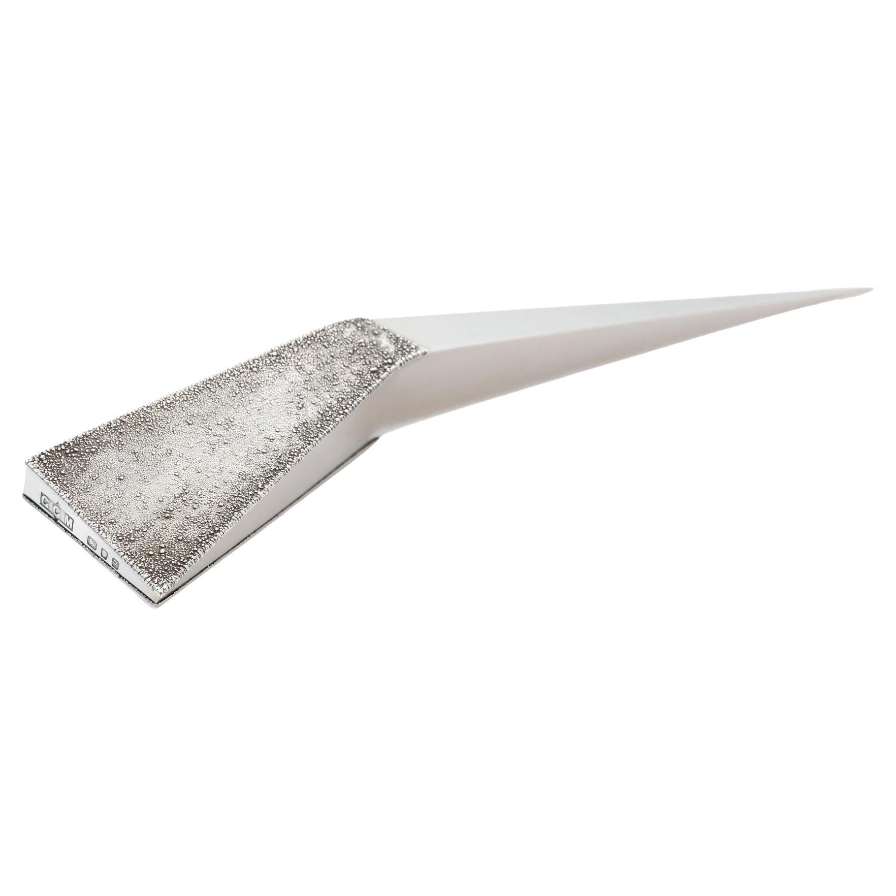 Couteau de papier moderniste en argent sterling London 1971 par George Grant Macdonald