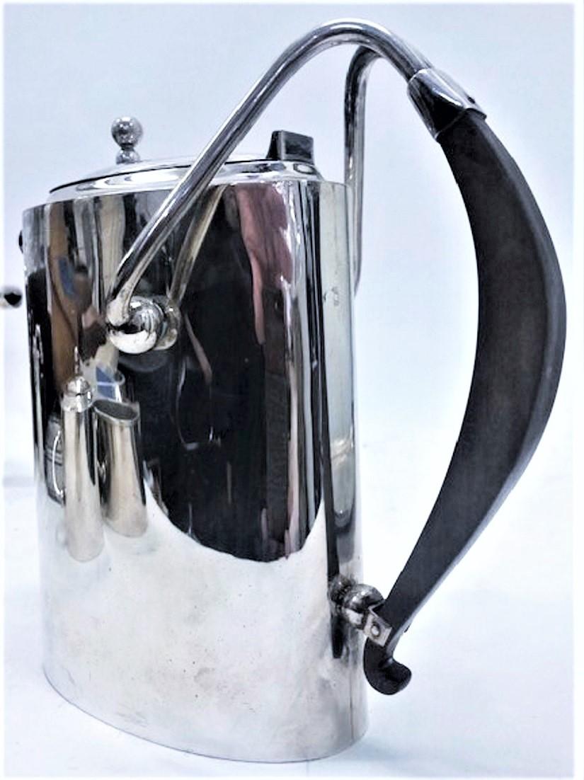 Servizio da tè e caffè modernista in argento sterling e palissandro, Messico, anni '40 ca. In condizioni buone in vendita a New York, NY