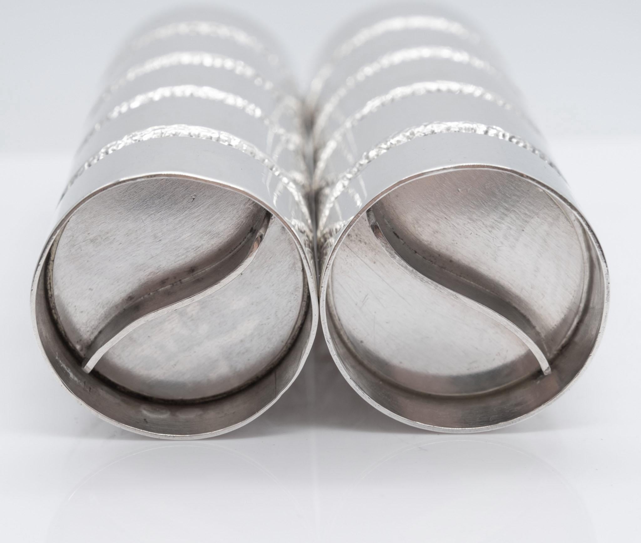 Modernist Sterling Silber Salz & Pfeffer Töpfe von George E Grant London 1971 (Handgefertigt) im Angebot
