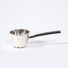 Modernist Sterling Silver Sauce Boat with Ebony Handle by Allan Adler