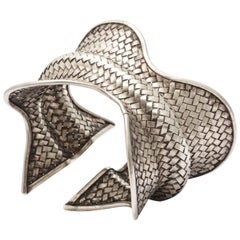 Modernist Sterling Silver Weave Cuff