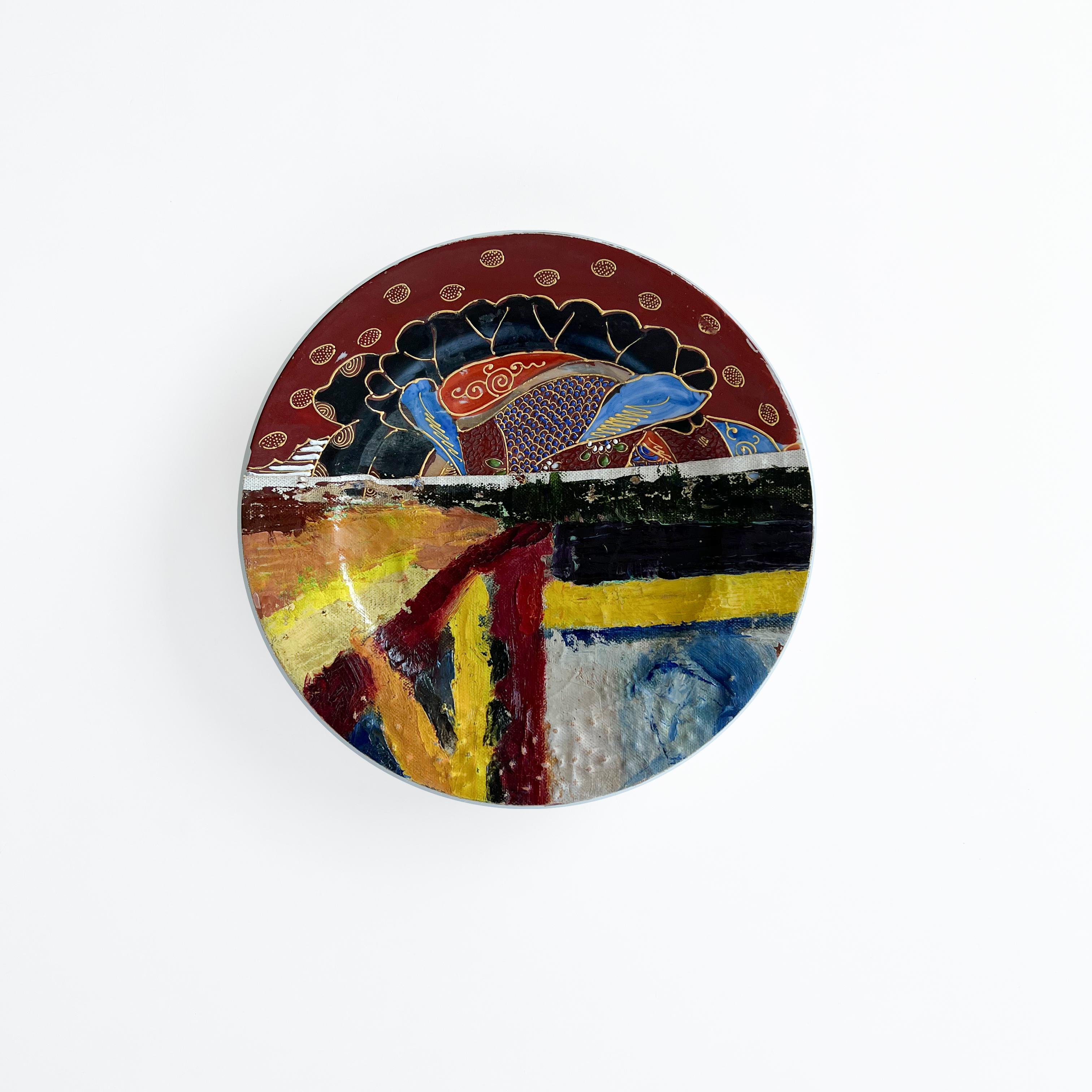 Other Wall Art Installation: Ceramic Plates + Oil on Canvas - 