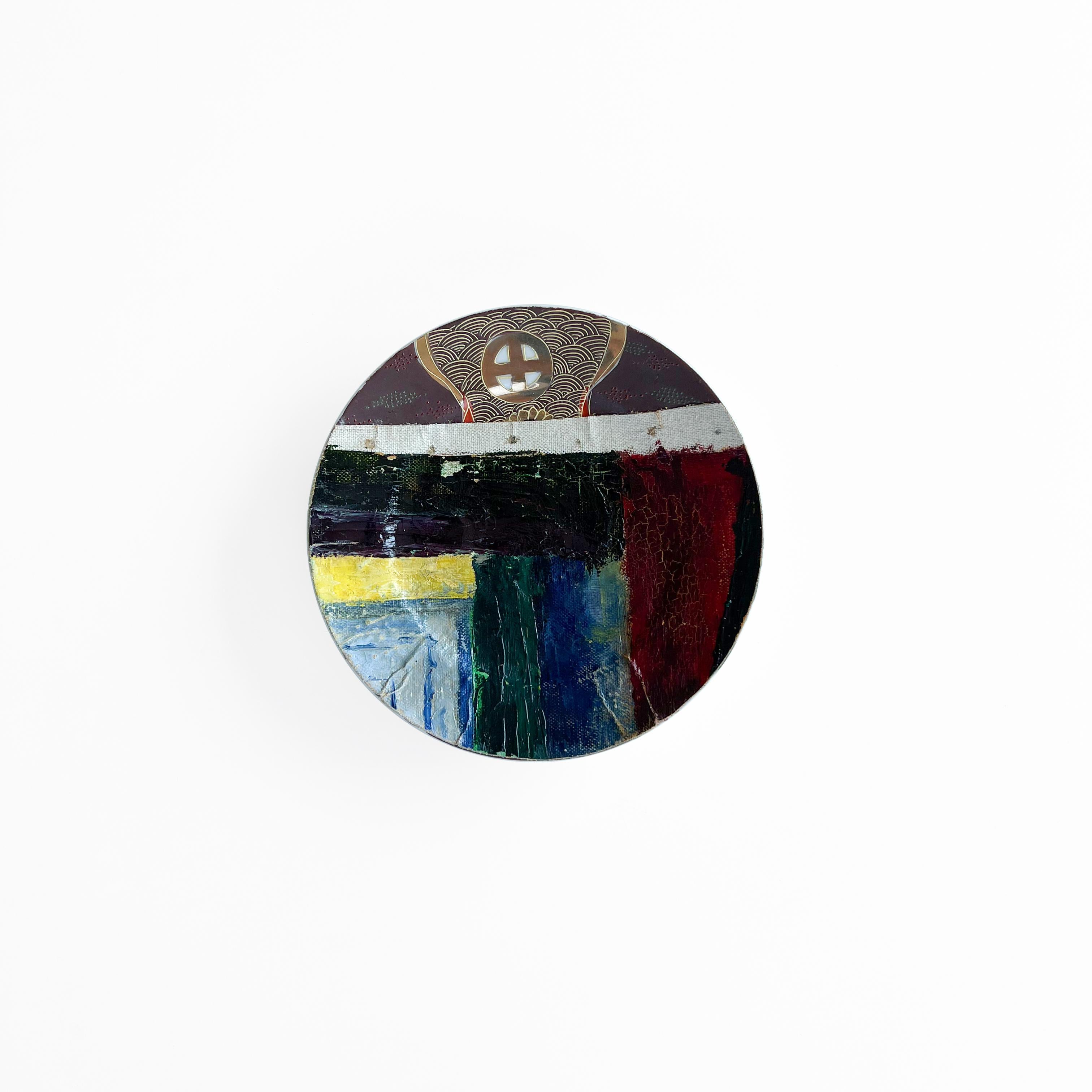 Dutch Wall Art Installation: Ceramic Plates + Oil on Canvas - 