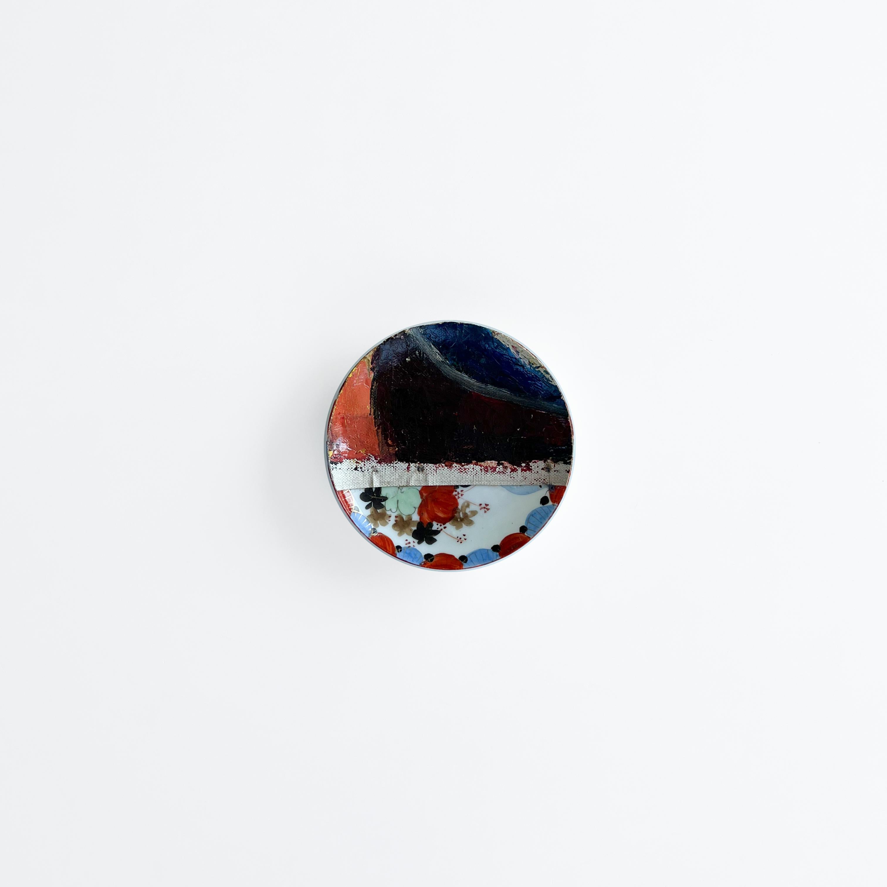 Wall Art Installation: Ceramic Plates + Oil on Canvas - 