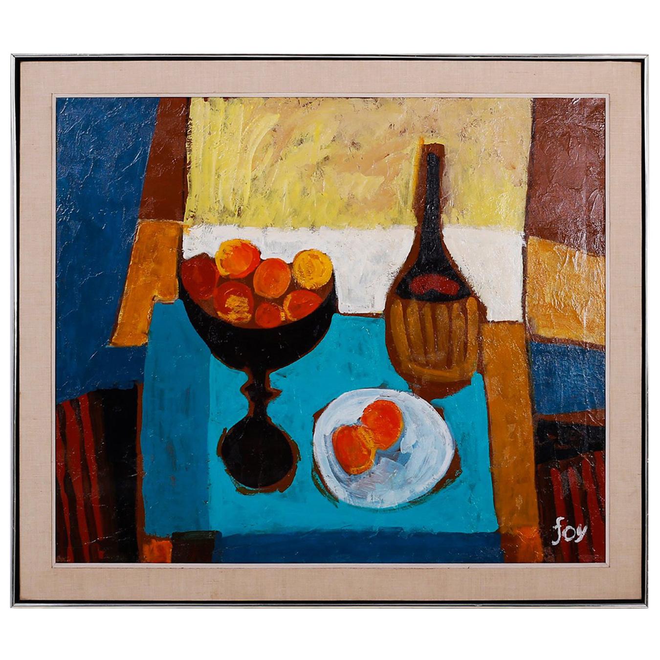Modernist Still Life Oil Painting on Canvas