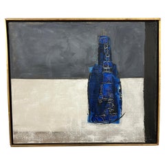 Nature morte moderniste avec bouteille par Marcelin Cardinal Circa 1960s