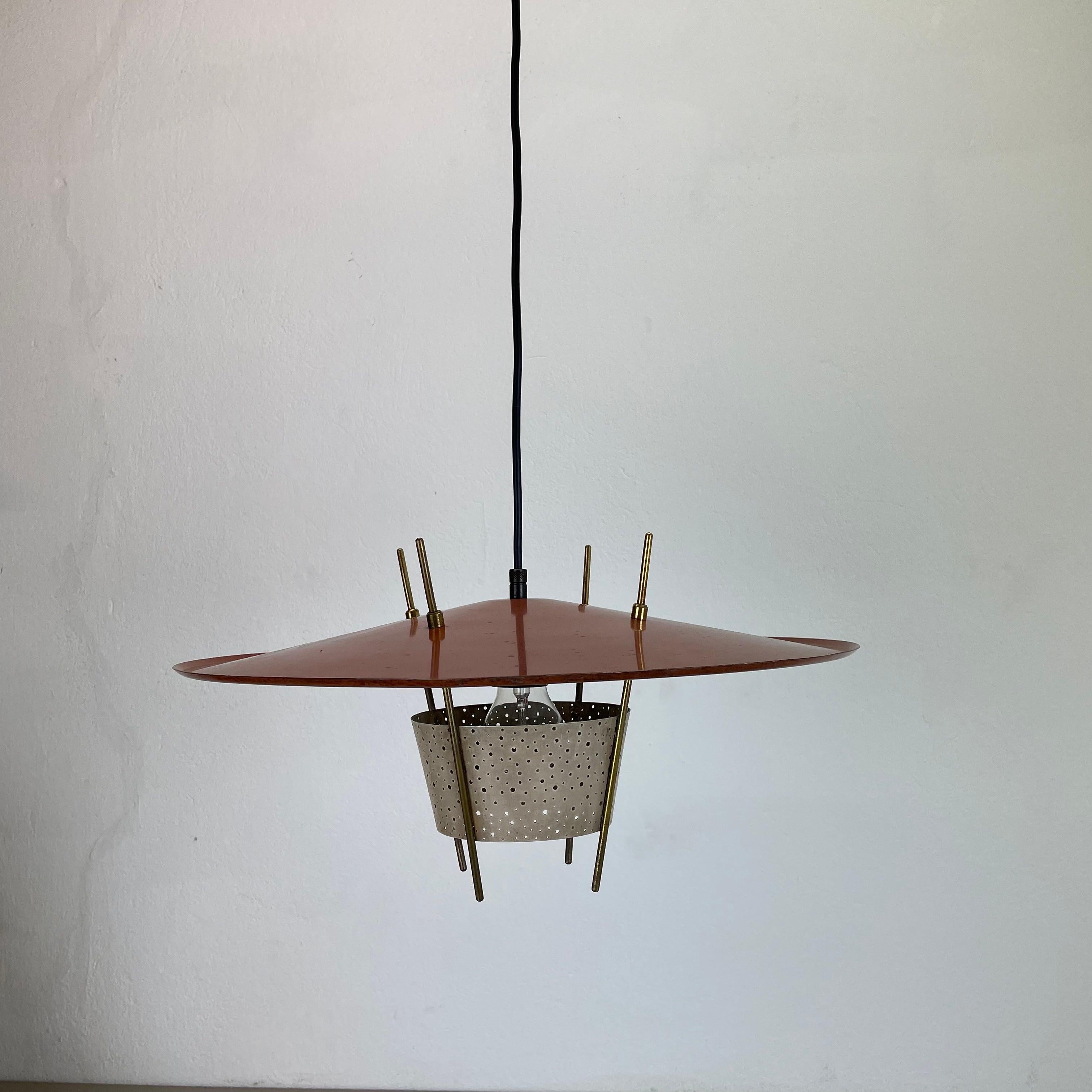 Modernist Stilnovo Style Hanging Light by Ernest Igl for Hillebrand Germany 1960 For Sale 6