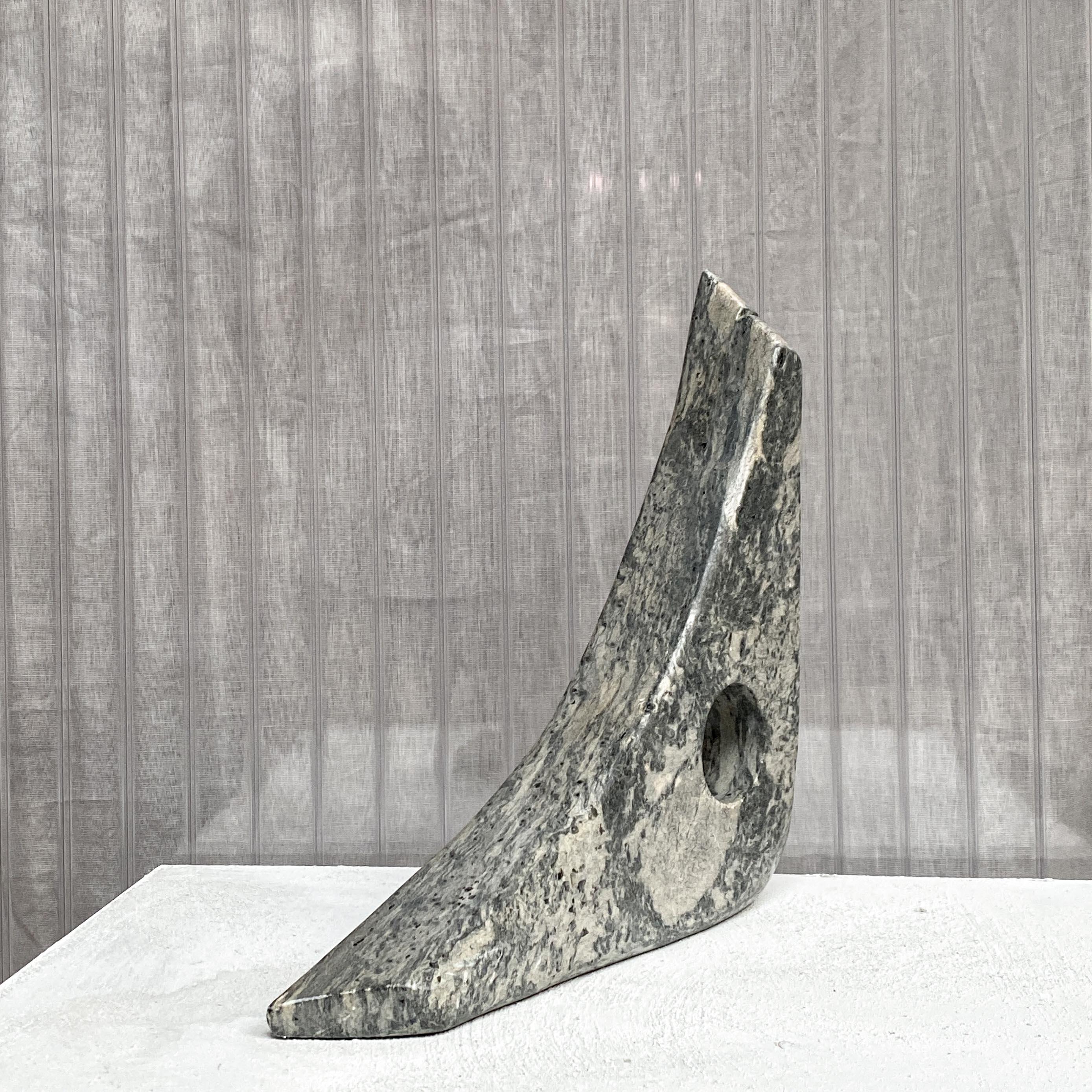 Mid-Century Modern Modernist Stone Sculpture in Abstract Triangle Shape, 1960s, Noguchi Style