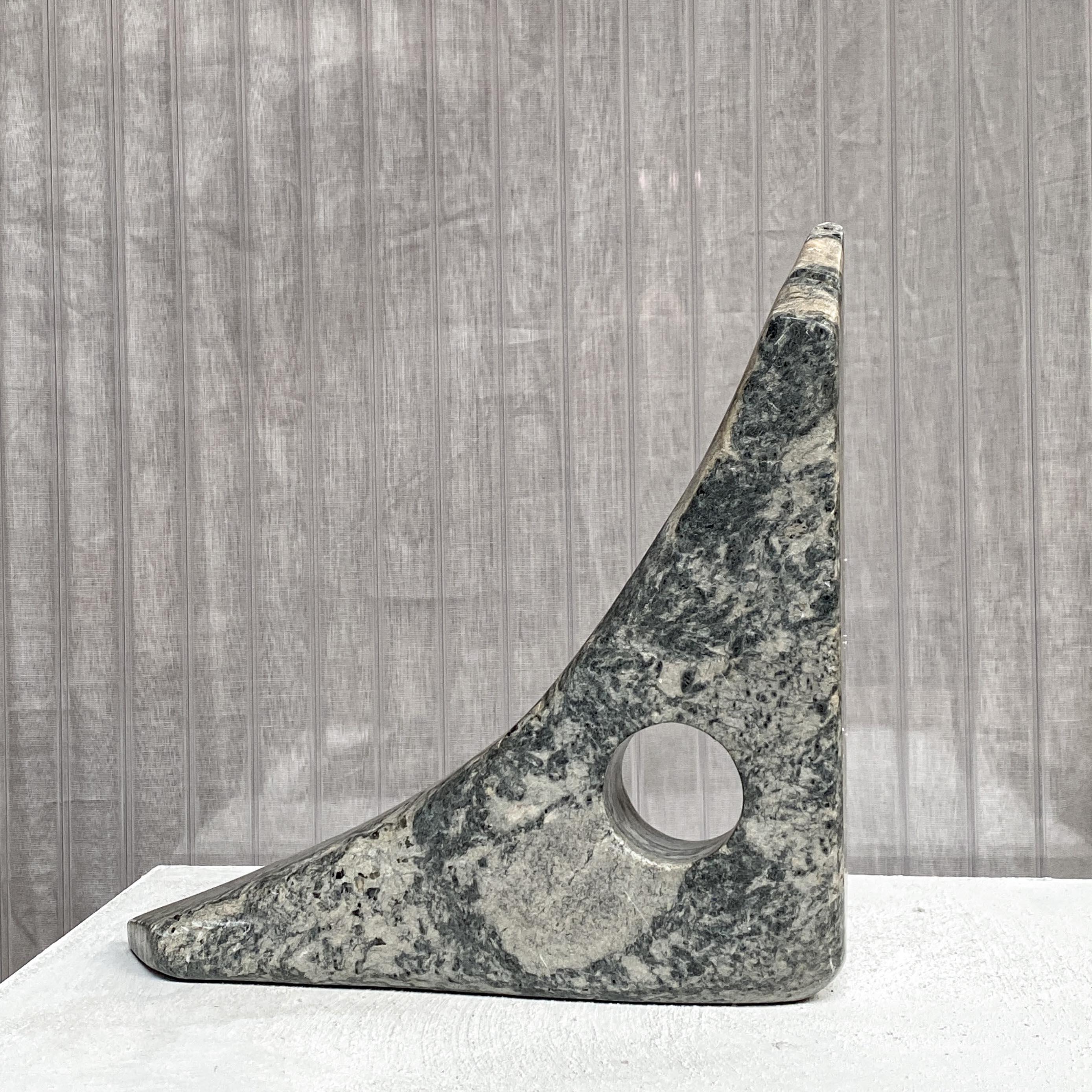 Dutch Modernist Stone Sculpture in Abstract Triangle Shape, 1960s, Noguchi Style