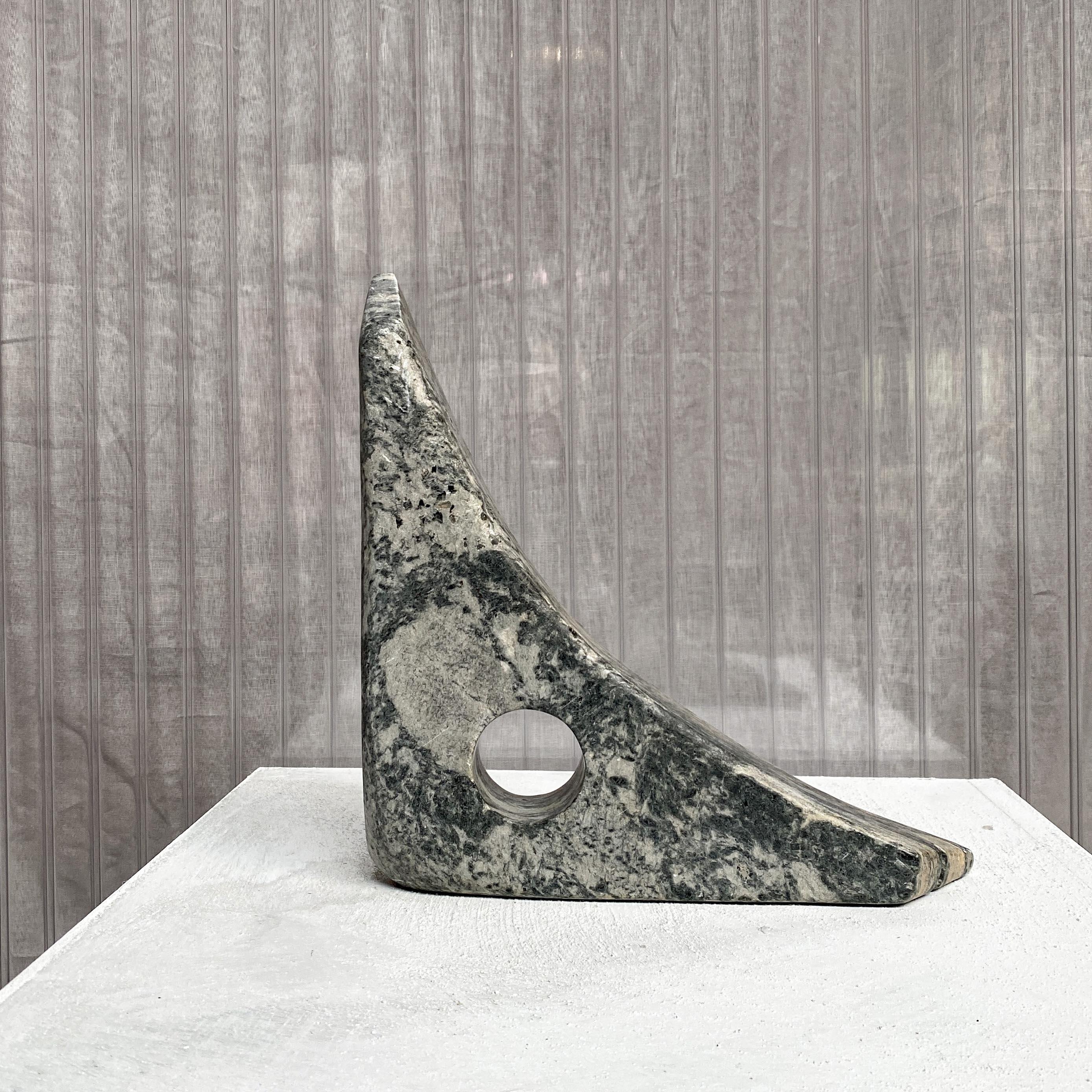 Modernist Stone Sculpture in Abstract Triangle Shape, 1960s, Noguchi Style In Good Condition In AMSTERDAM, NL
