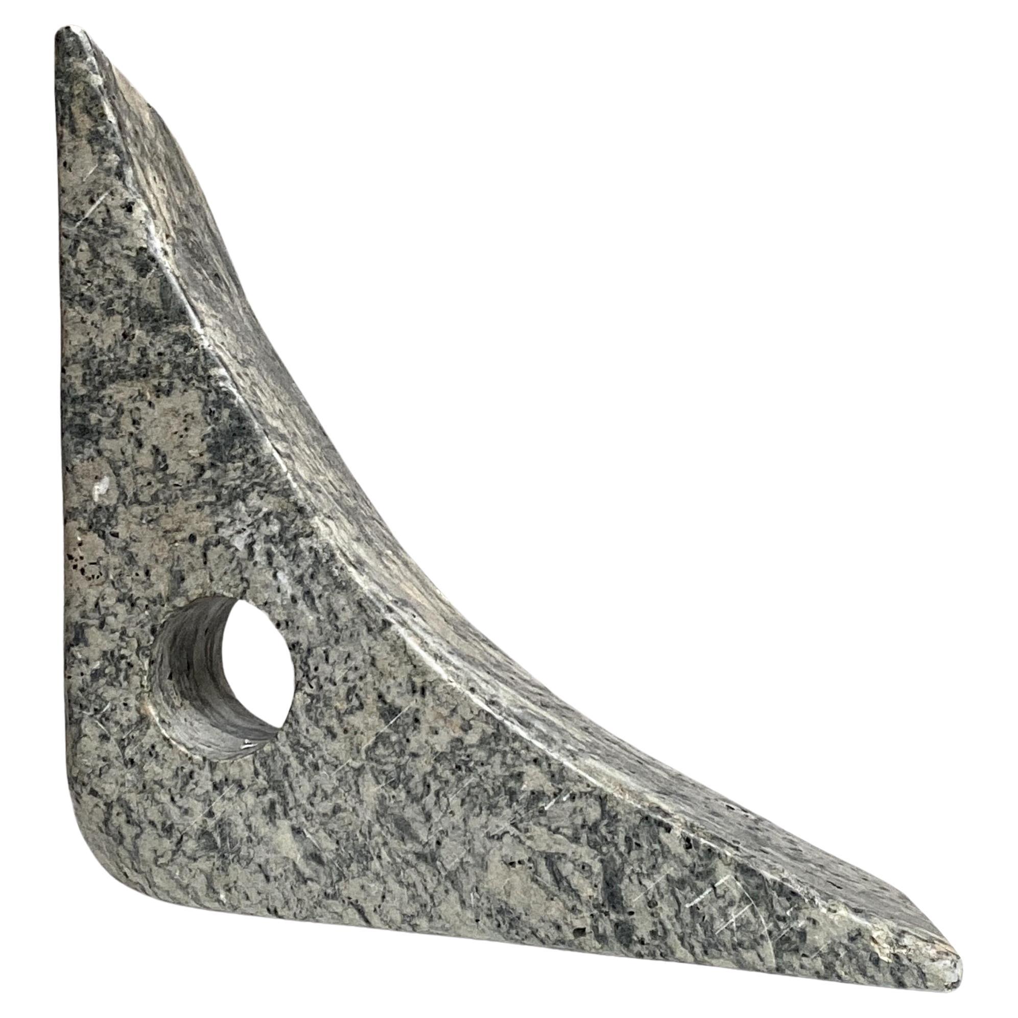 Modernist Stone Sculpture in Abstract Triangle Shape, 1960s, Noguchi Style